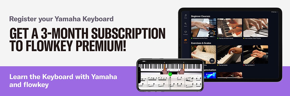 Anuncio de la campaña de flowkey del teclado digital