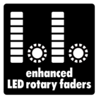 Retroalimentación visual instantánea y precisa con faders rotativos LED.