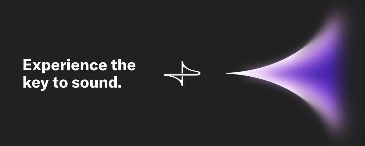 Experimenta la clave del sonido. Logotipo de ProVisionaire y aura púrpura