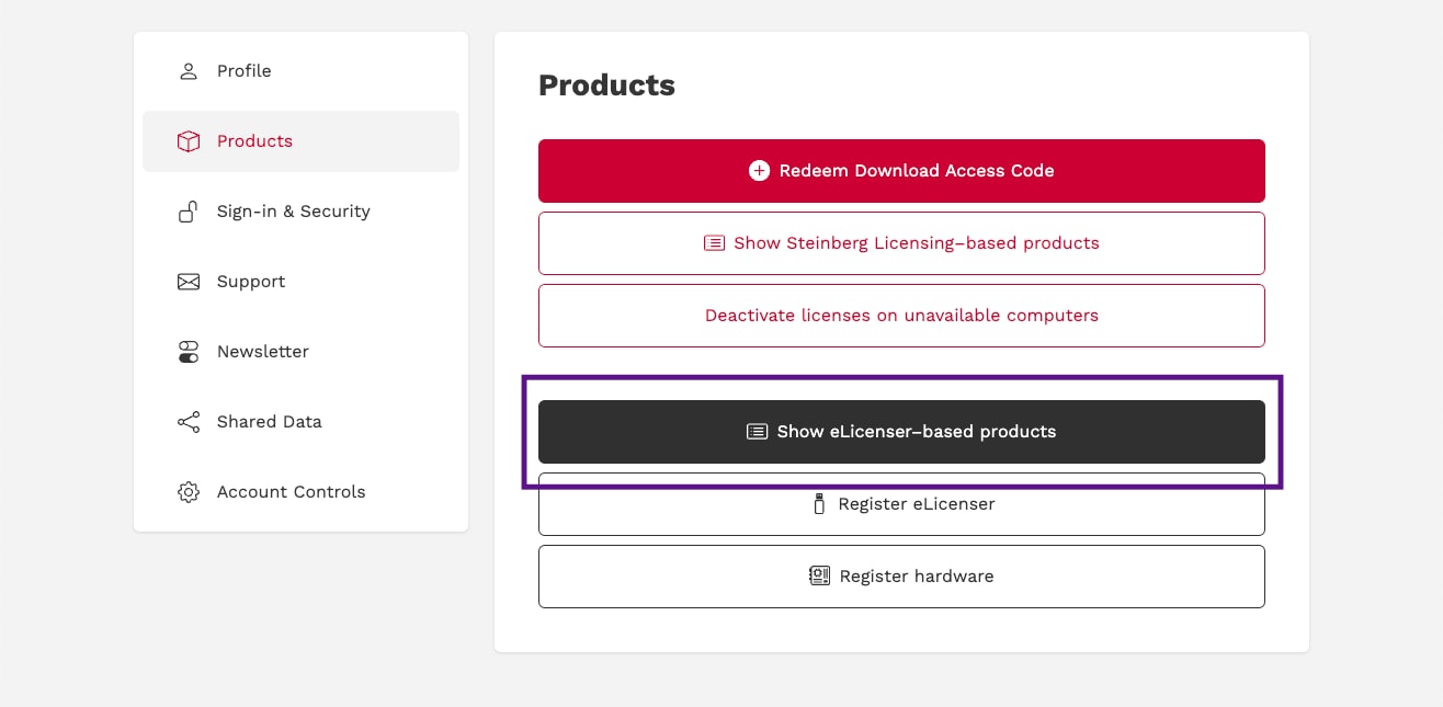 3. Comprueba que VST Rack Pro esté registrado en MySteinberg.
