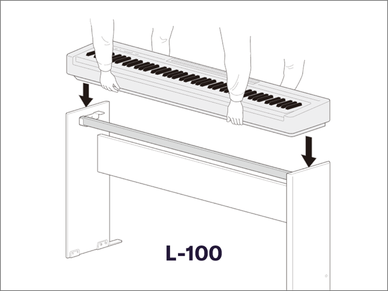 A diagram showing two people setting the P-143BT on the optional stand