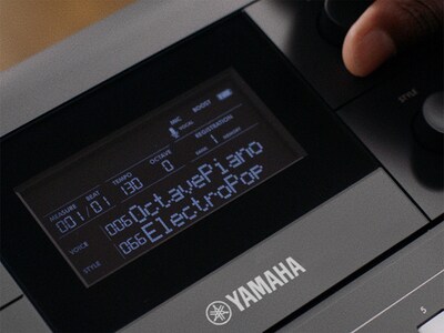 Imagen de característica de la pantalla central del PSR-E483