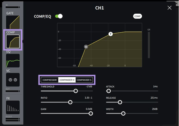 COMP - Compander (compresor-expansor)
