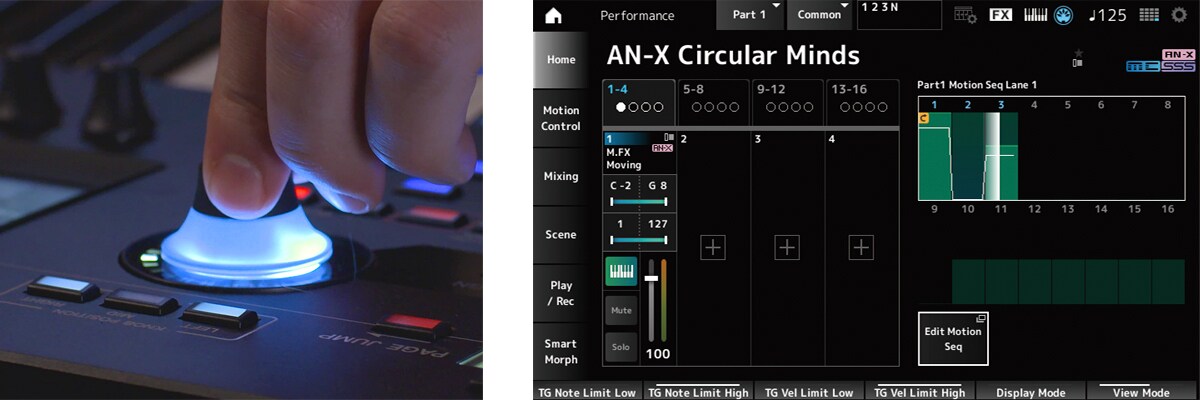 Image of AN-X screen and SuperKnob image