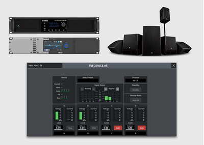 Panel trasero del dispositivo de E/S para el control del amplificador de potencia