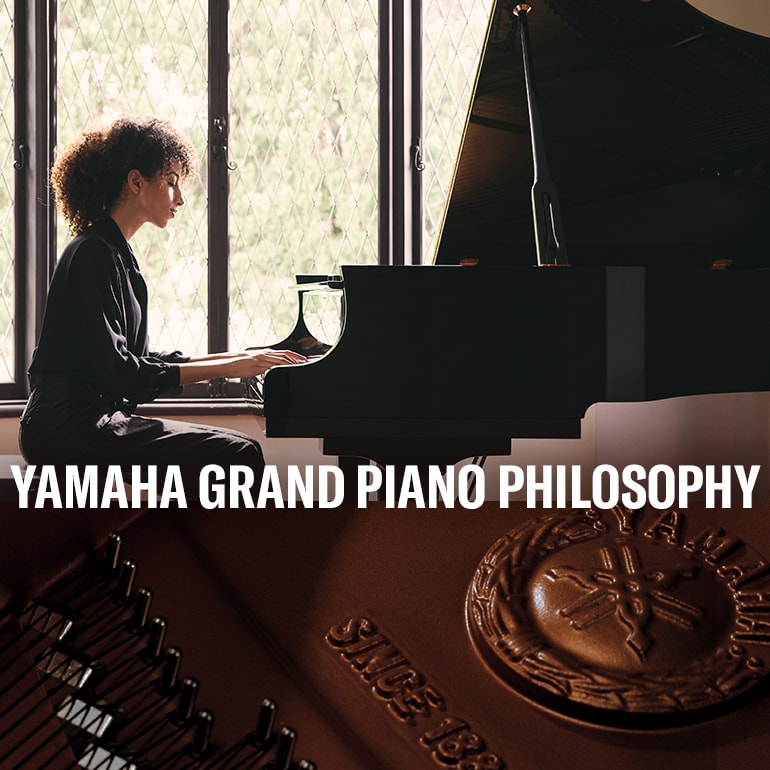 Vista principal de la filosofía del piano de cola Yamaha