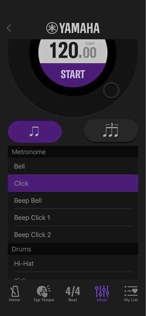 La función de configuración de sonido permite seleccionar el tono para cada pulso.
