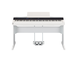 Front view of the P-S500WH (white model) in combination with the optional stand and metal three-pedal pedal unit