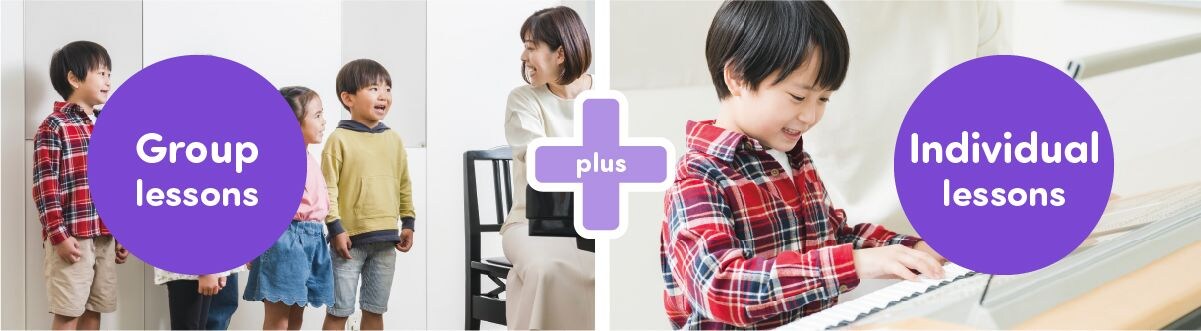 Combinación de clases grupales y lecciones individuales para disfrutar una mejor experiencia musical.