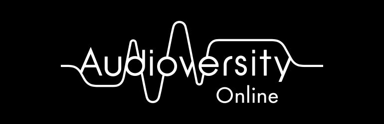 Enlace del banner a la página de destino de Audioversity Online, mostrando el logotipo de Audioversity Online.