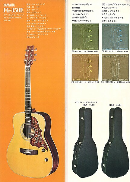 FG350E: la primera guitarra folk de Yamaha con pastillas